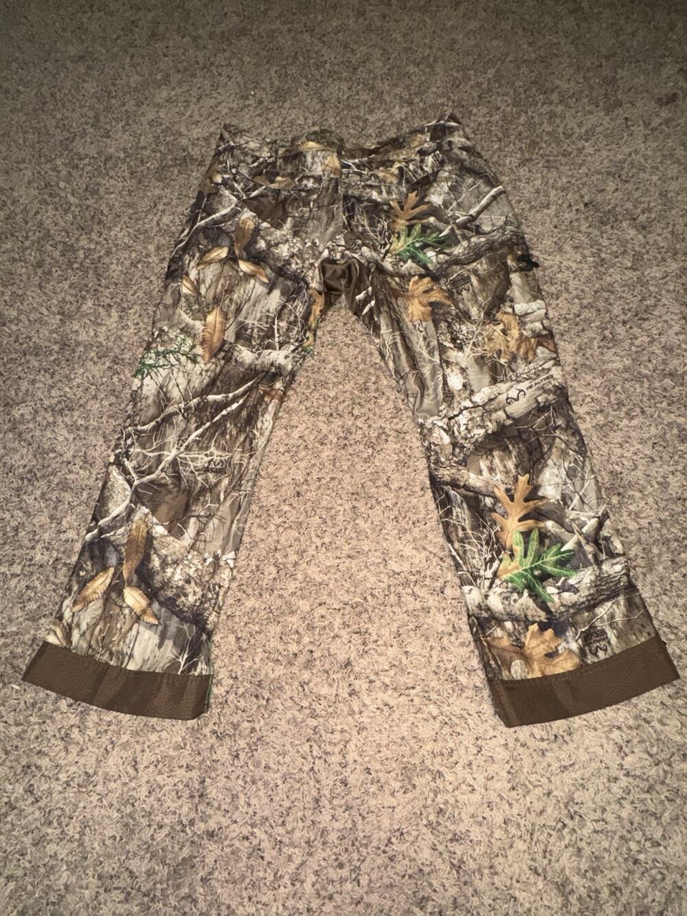 Realtree Men's XL Camo Hunting Pants Flex Waist Zipper Legs Insulated Lining